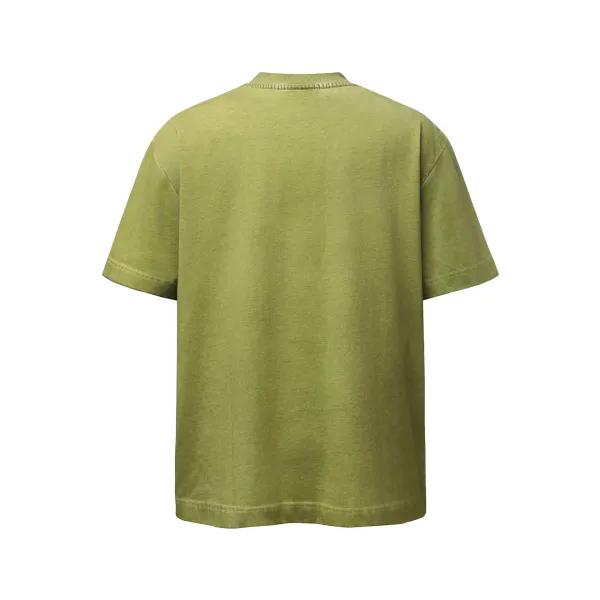 Design Graphic Print Washed Gray T-Shirt - 9