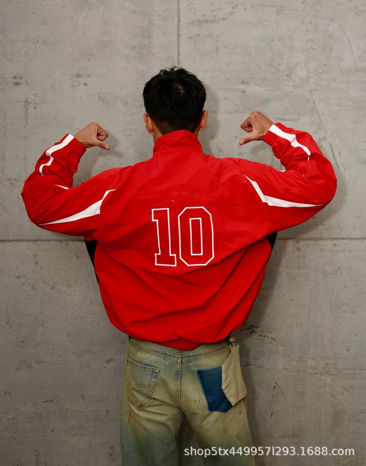 Design Windbreaker Jacket Black Red White Outerwear.windbreaker - 15