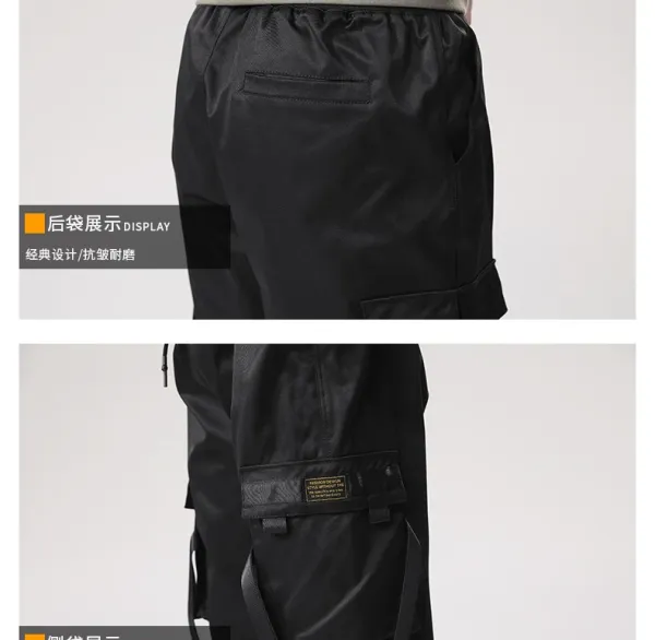 Design Cargo Pants Light Gray with Adjustable Straps and Utility Pockets - 18