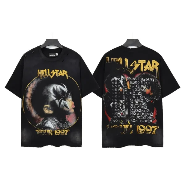 Hellstar Tour 1997 Distressed Graphic T-Shirt Black - 1