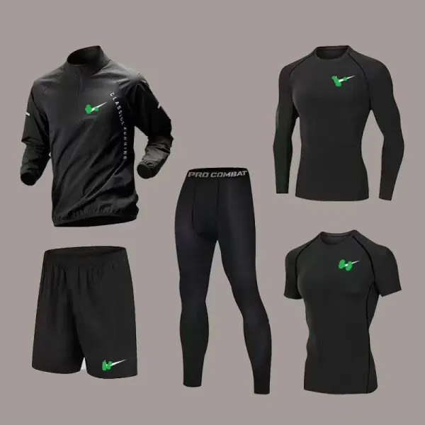 Nike Classic Running Set Black Green Activewear - 5