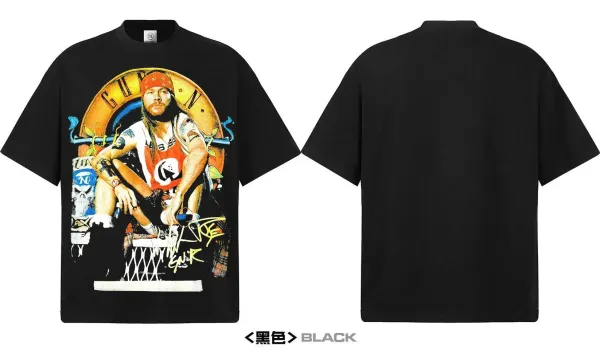 Design Guns N' Roses x Unknown Brand Vintage Wash T-Shirt Black T-Shirts - 11