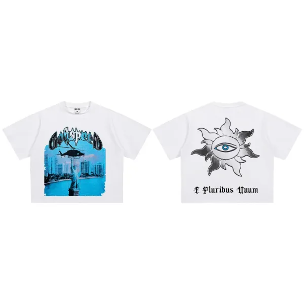 Design Cropped Graphic Tee White T-Shirts - 1