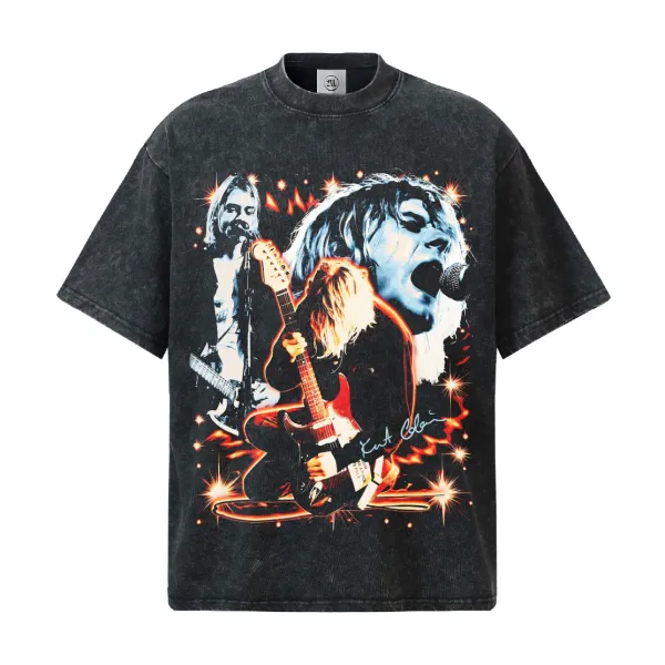 Nirvana x Unknown Artist Graphic Acid Wash T-Shirt Black - 1