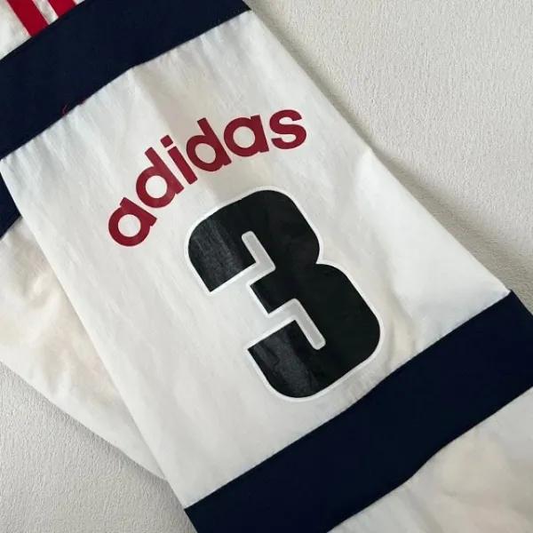 Adidas Originals TEA Windbreaker Cream with Navy and Red Stripes - 19