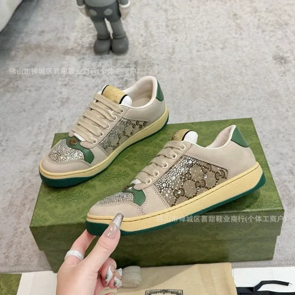 Gucci Ace Embellished Mesh Sneakers Black and White - 3