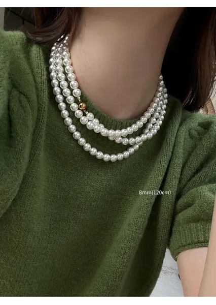 Design Pearl Strand Necklace White Jewelry - 22