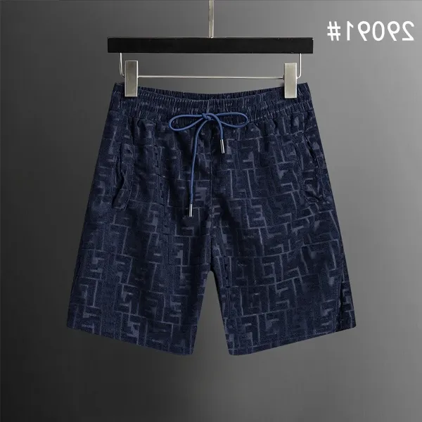 Fendi FF Monogram Navy Drawstring Shorts - 1
