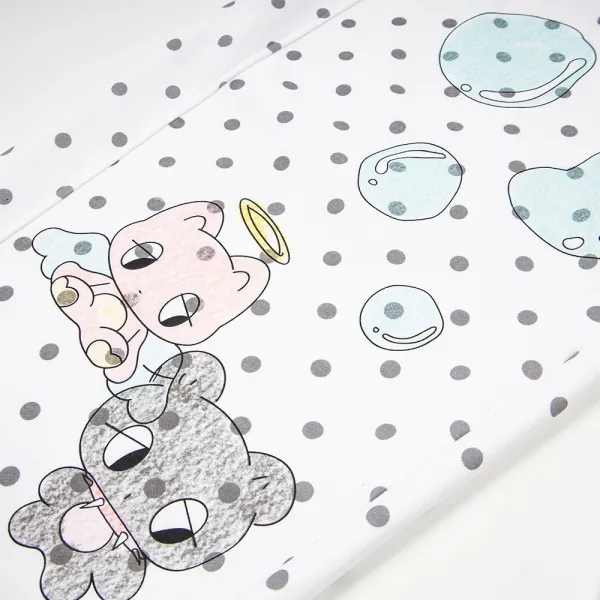 Design Polka Dot Cartoon Print Wide-Leg Sweatpants White - 10