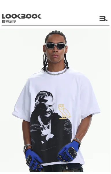 A Bathing Ape OVO x Drake Scattered Owl Graphic Washed Black T-Shirt T-Shirts - 16