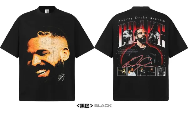 Drake OVO x Design Drake Portrait Graphic T-Shirt White - 12