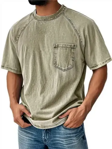 Design Denim-Effect Pocket T-Shirt Blue T-Shirts - 5