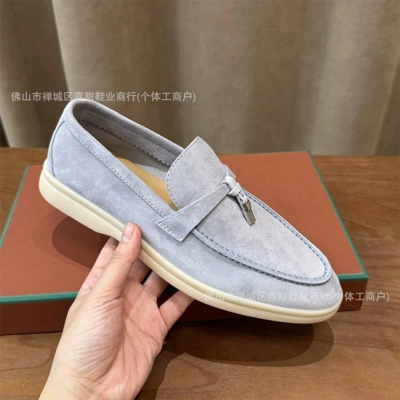 Design Loafer in Light Gray Suede with Tassel Detail Casual Shoes - 13