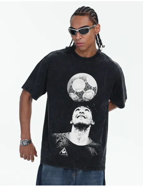 Le Coq Sportif x Messi Graphic Print Beige T-Shirt - 18