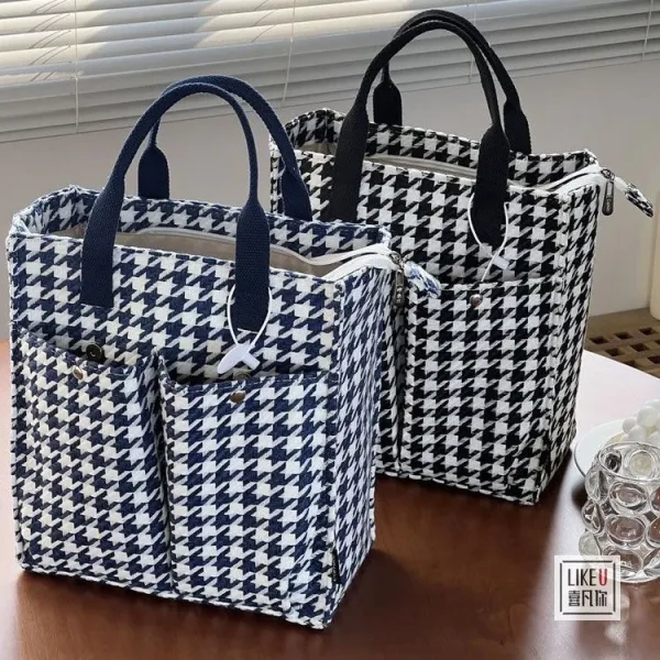 Design LIKEU Houndstooth Green Tote Bag - 12