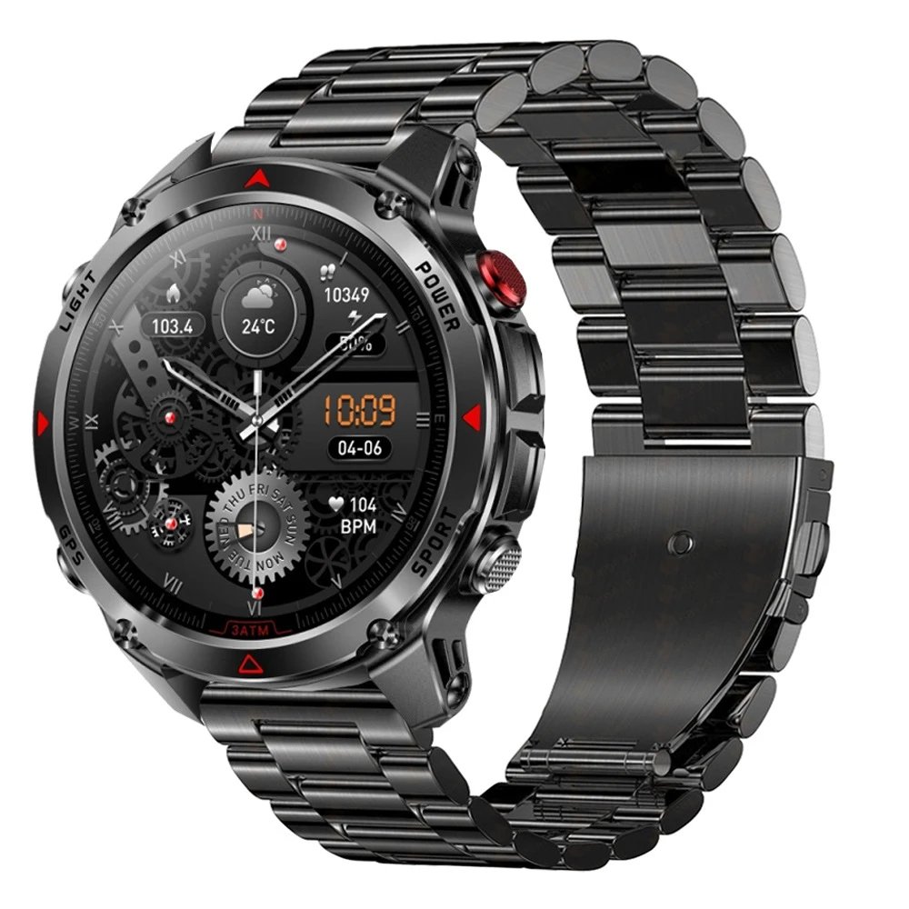 Design Smartwatch Black Stainless Steel Sports Watch