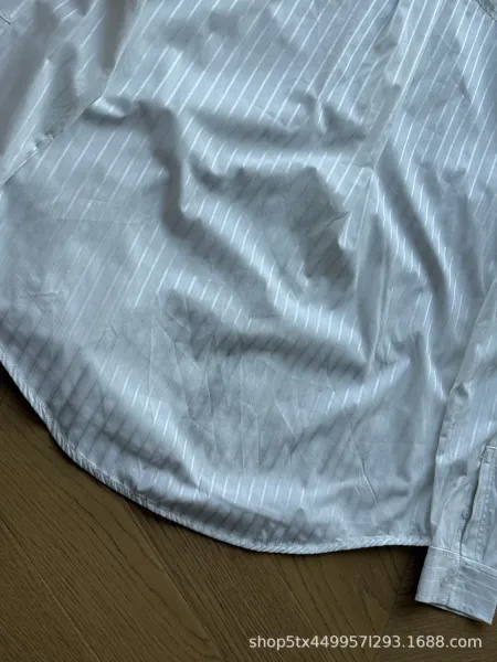Thom Browne Striped Shirt with Black Side Stripe White Shirt - 13