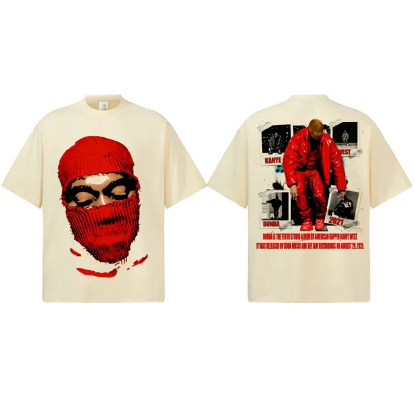 Design Kanye West Donda Album Art T-Shirt Beige T-Shirts - 1