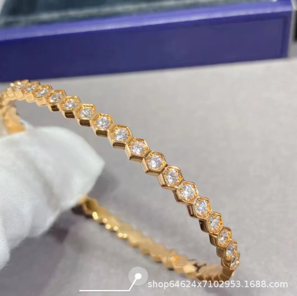 玫瑰金满钻手镯