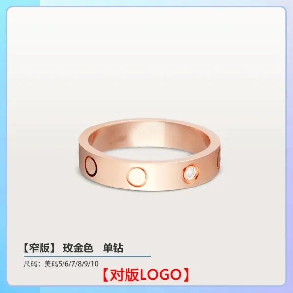 Cartier Love Ring Rose Gold Single Diamond Ring - 1
