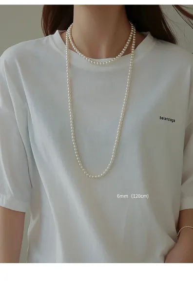 Design Pearl Strand Necklace White Jewelry - 32