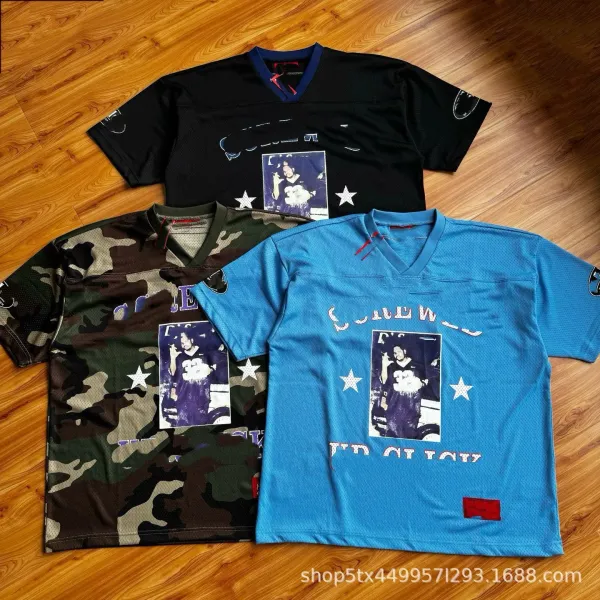 Design Custom Photo Print Mesh Jersey Black Camo Blue - 6