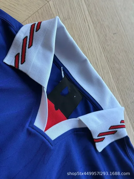 Design Retro Football Jersey Blue with Flame Sleeves and '93' Number - 6