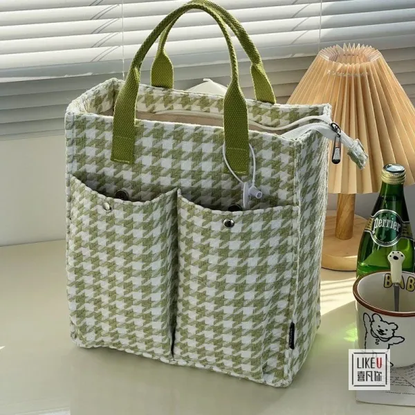Design LIKEU Houndstooth Green Tote Bag - 1