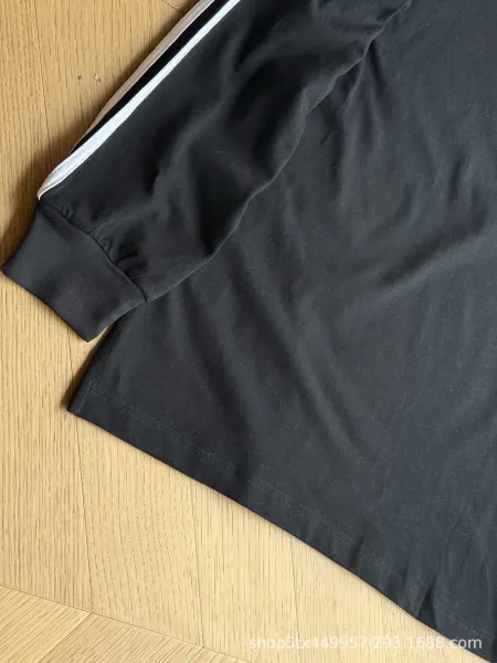 Adidas Originals Polo Black with White Collar and Three-Stripe Sleeves Polo Shirt - 11