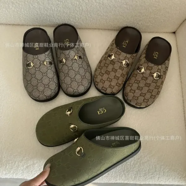 Gucci Horsebit Mule Denim Blue GG Jacquard Slippers - 3