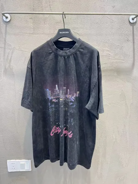 Balenciaga City Nights Washed Black T-Shirt - 1