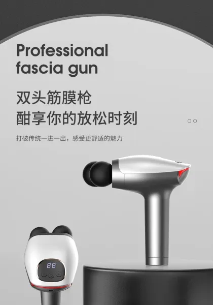 Design Percussion Massage Gun Silver with Black Head Electronics - 4