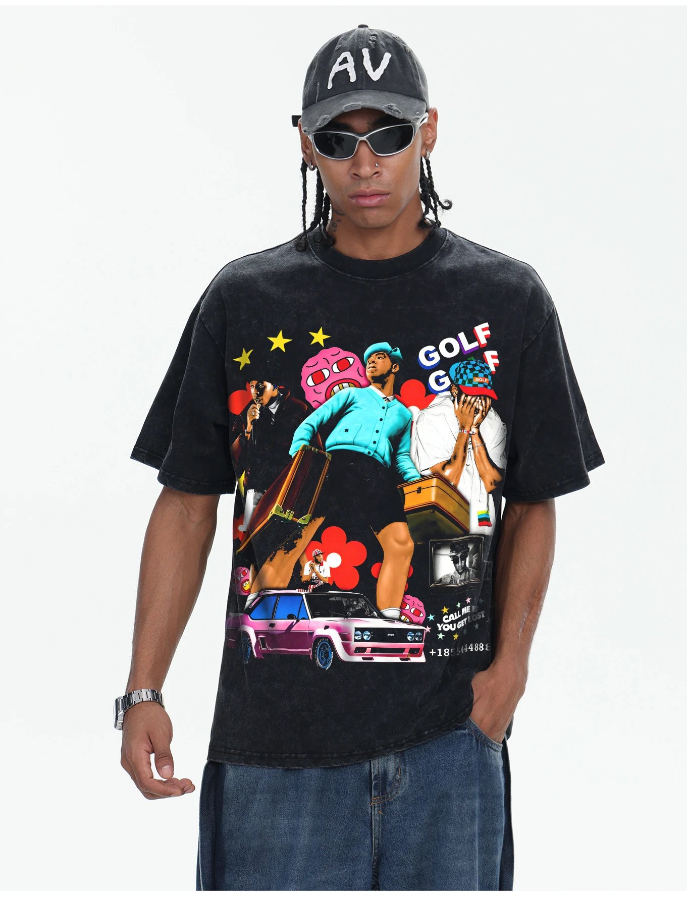 A Bathing Ape GOLF WANG x Tyler, The Creator Graphic Print Oversized T-Shirt White T-Shirts - 22