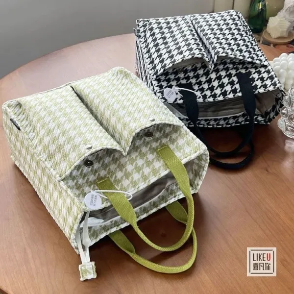 Design LIKEU Houndstooth Green Tote Bag - 19