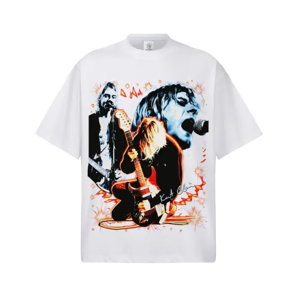 Nirvana x Unknown Artist Graphic Print White Oversized T-Shirt - 1