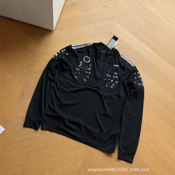 Design Half-Zip Performance Top Black with Graphic Print - 1