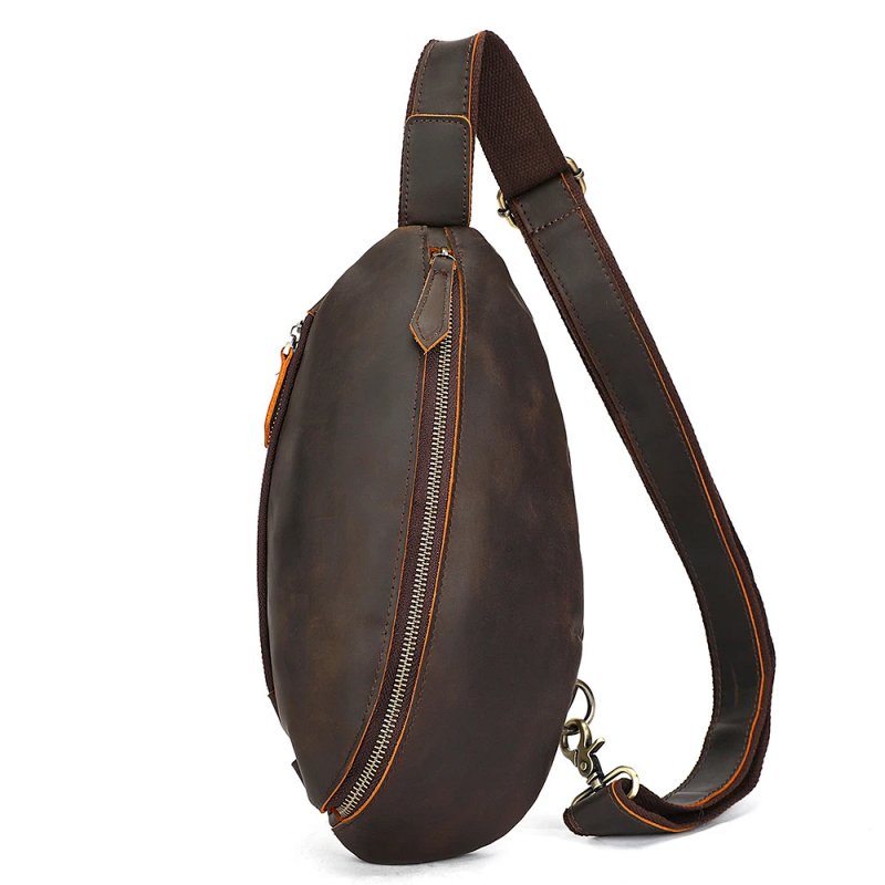Vintage Leather Sling Bag Brown Crossbody