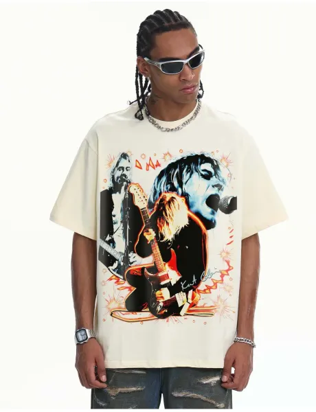 Nirvana x Unknown Artist Graphic Print Beige T-Shirt - 17