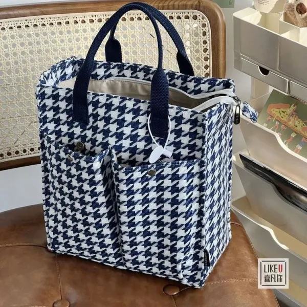Design LIKEU Houndstooth Green Tote Bag - 33
