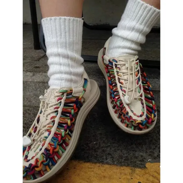 Design Woven Sandal Multicolor Casual Shoes - 7