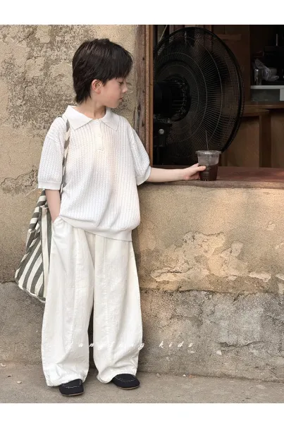 Design MKX Studio Knit Polo Shirt and Wide-Leg Pants Set in Off-White Sets - 20