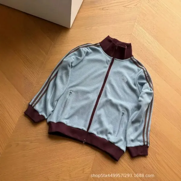 Adidas Originals Track Jacket Light Blue and Burgundy Outerwear - 1