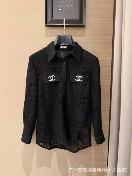 Chanel Laser-Cut Mesh Shirt Black - 4