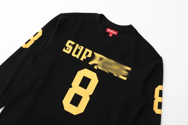 Supreme Football Jersey Black Gold Long-Sleeve Jersey - 17