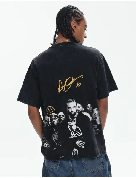 A Bathing Ape OVO x Drake Scattered Owl Graphic Washed Black T-Shirt T-Shirts - 21