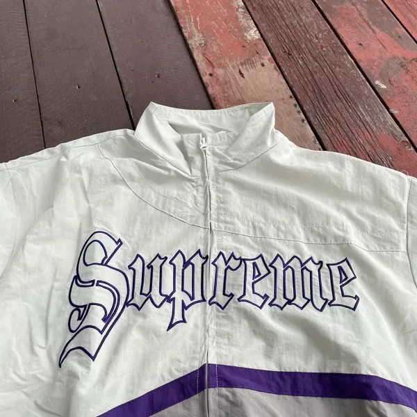 Supreme Gothic Logo Windbreaker Black Jacket Outerwear - 17