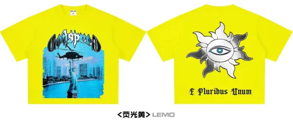 Godspeed x E Pluribus Unum Yellow Graphic Cropped T-Shirt - 12