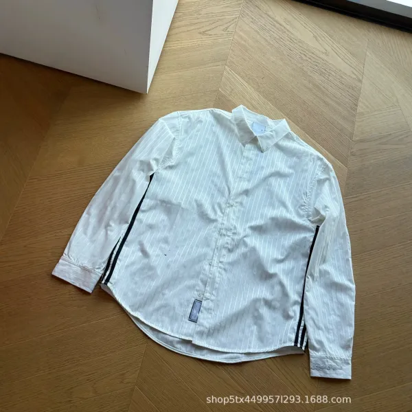 Thom Browne Striped Shirt with Black Side Stripe White Shirt - 1