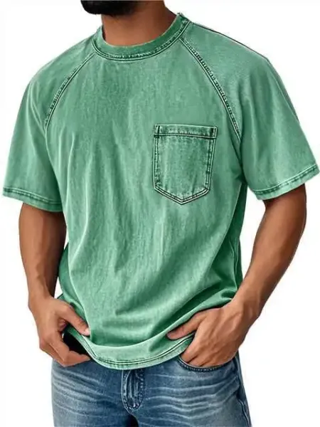 Design Denim-Effect Pocket T-Shirt Blue T-Shirts - 12
