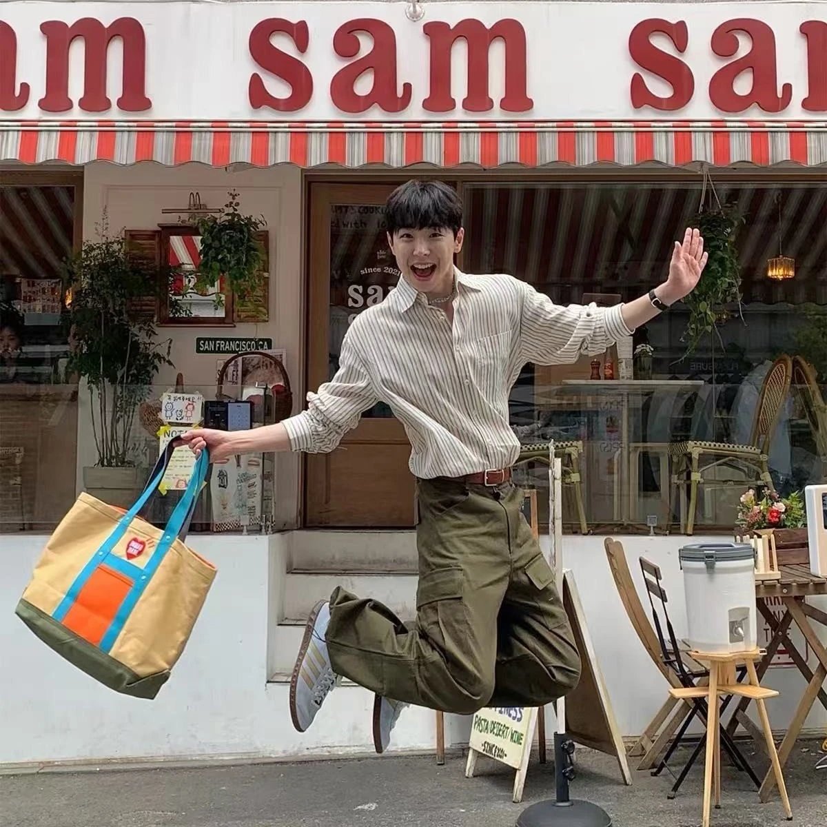Human Made Colorblock Canvas Tote Bag